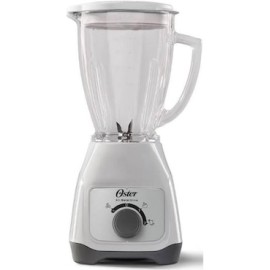 Licuadora Oster 2 velocidades Blanca con perrila y vaso de vidrio