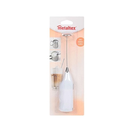 Espumador de leche Metaltex acero 21 cm blanco