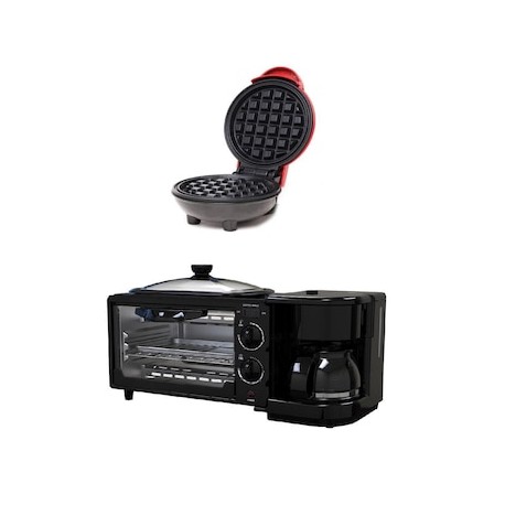 Set Horno eléctrico 3 en 1 Pink Garlic CBOPG5 + Waflera