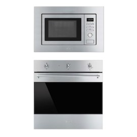Combo horno a gas Smeg SF6302GVK capacidad 70 litros + microondas