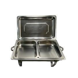 Chafer bufetera de acero inoxidable Shorbull recangular 1/2 2 compartimentos